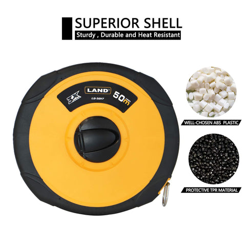 LAND measuring tape in use on a job site for precise layouts