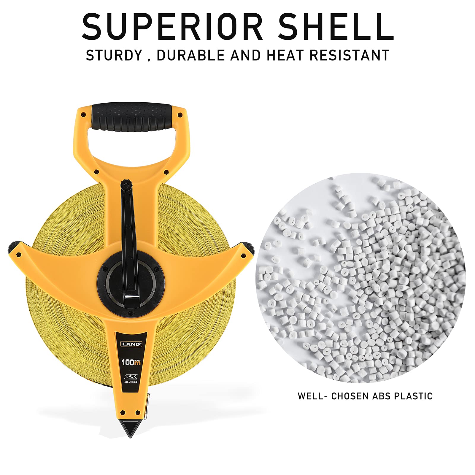 LAND ABS shell provides impact resistance on rough sites.