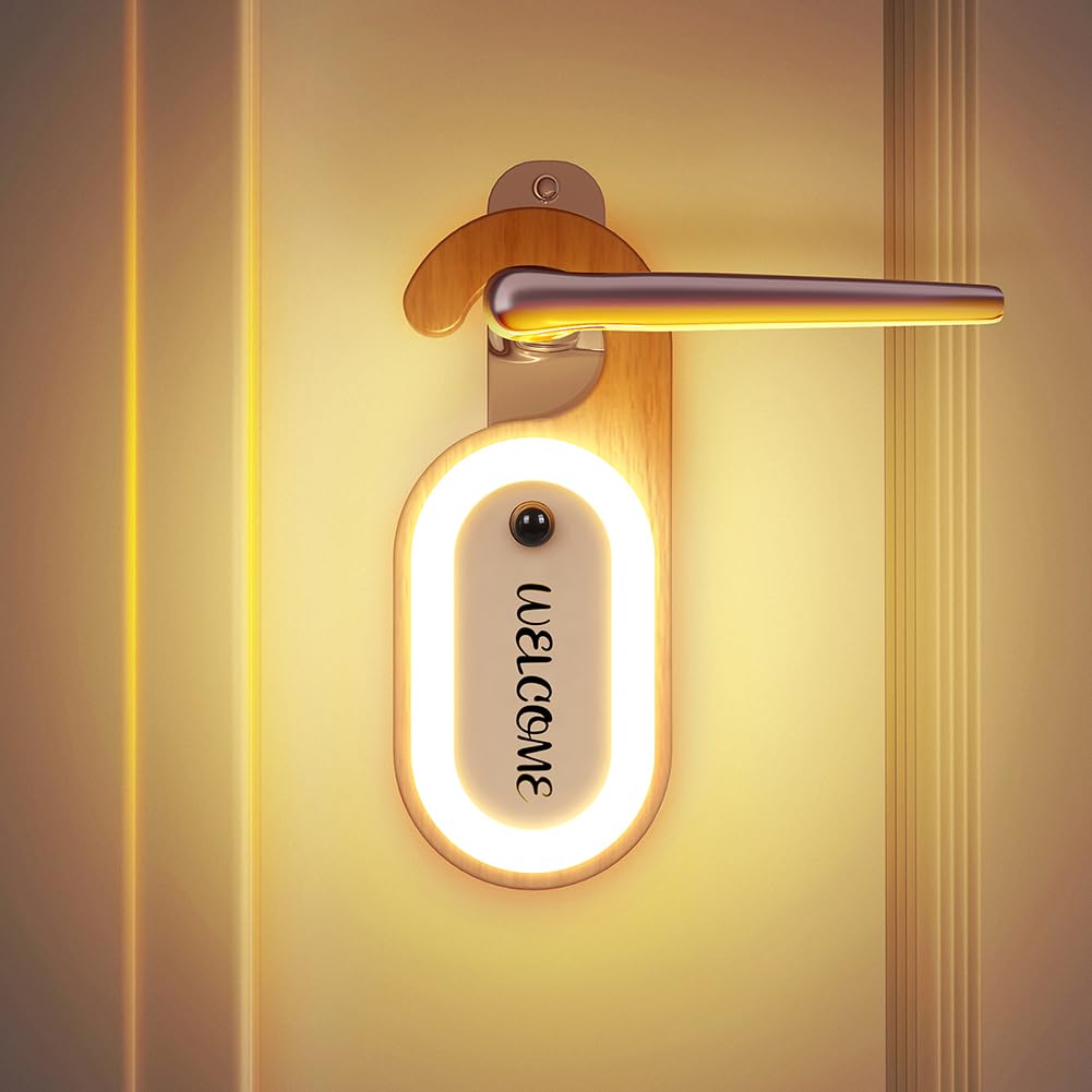 LANDGOO door knob memo board glowing softly beside a door