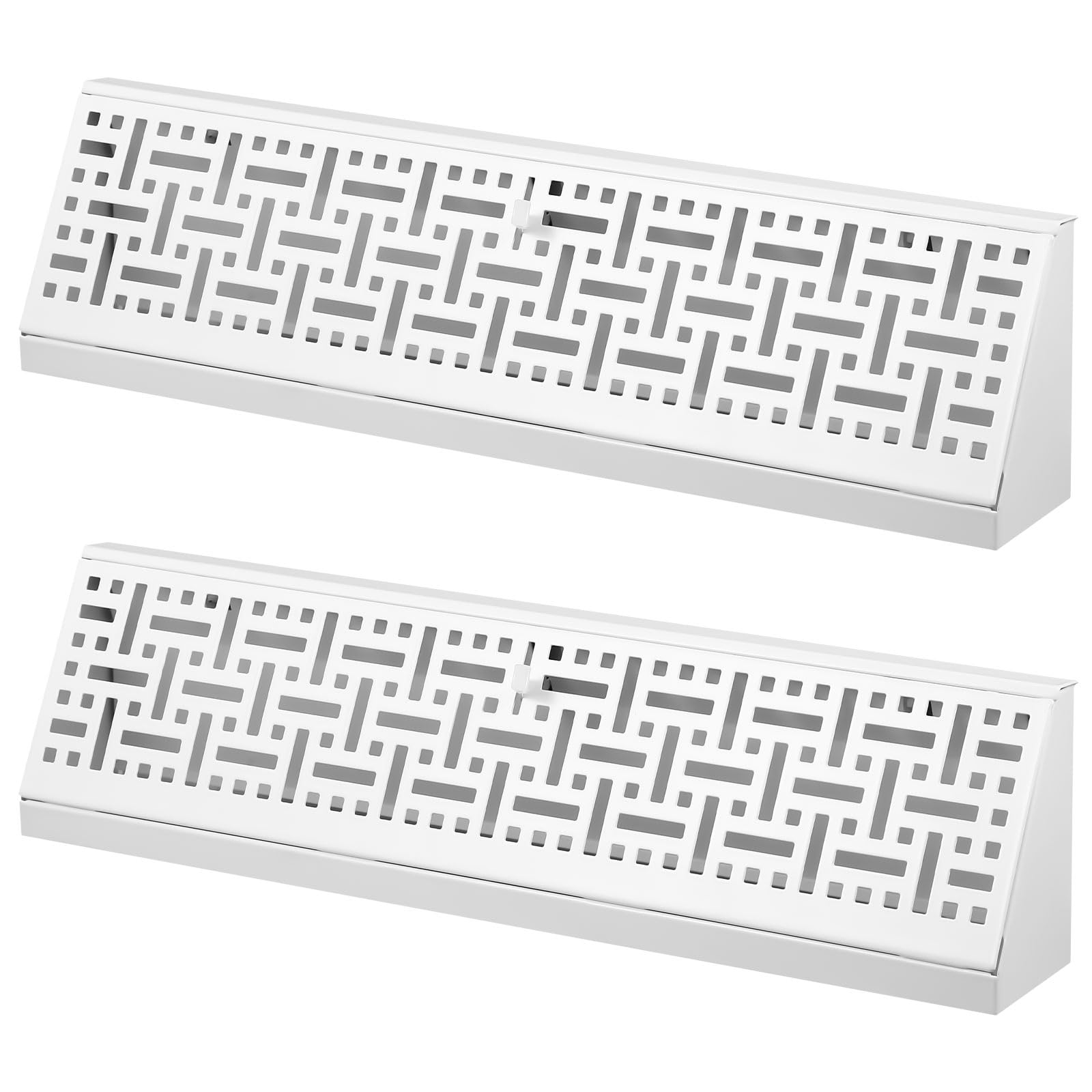 Landhoow baseboard diffuser 18-inch white front view enhances air diffusion in modern rooms.