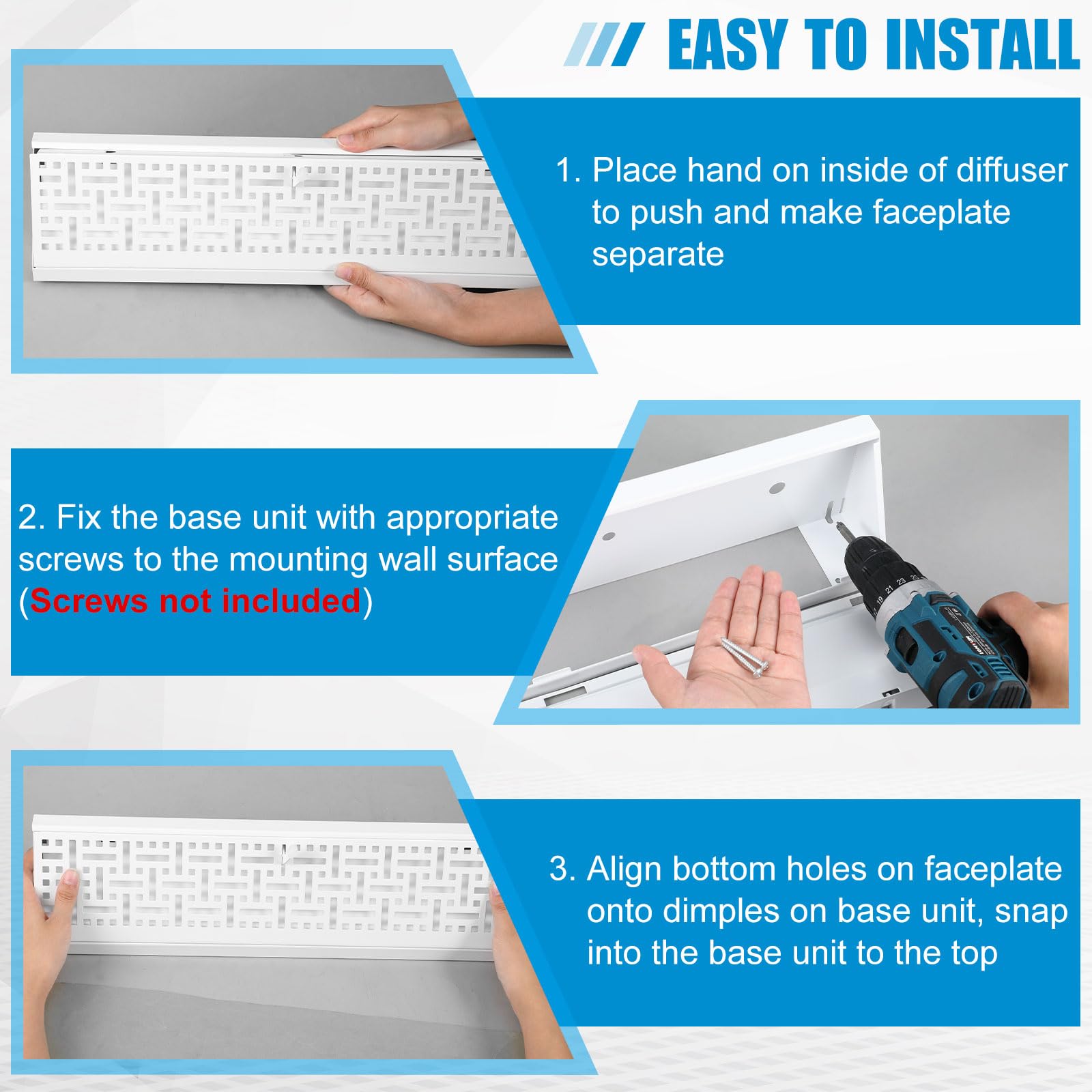 Landhoow smooth-glide damper ensures quiet, adjustable airflow for comfortable room climate.