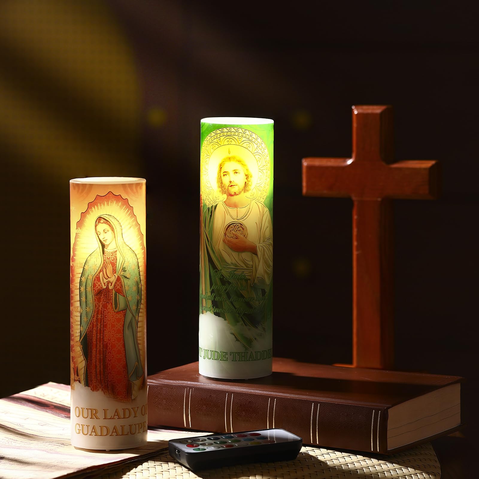 Landhoow St Jude engraved candle supports focused meditation and reflection