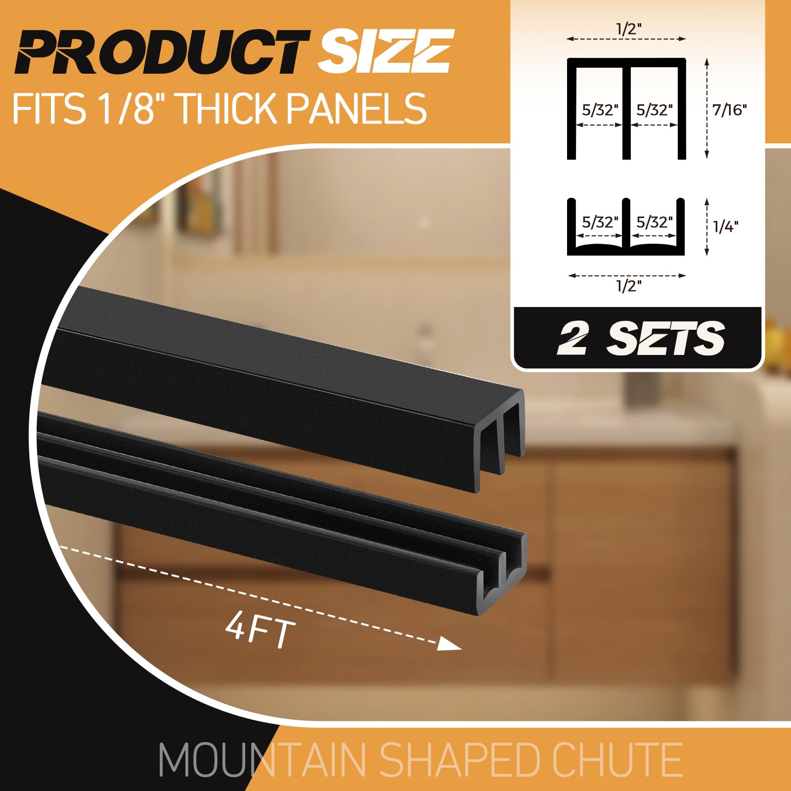 Landical 2-sets sliding door track lower trough provides stable bottom guidance