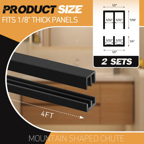 Landical 2-sets sliding door track lower trough provides stable bottom guidance