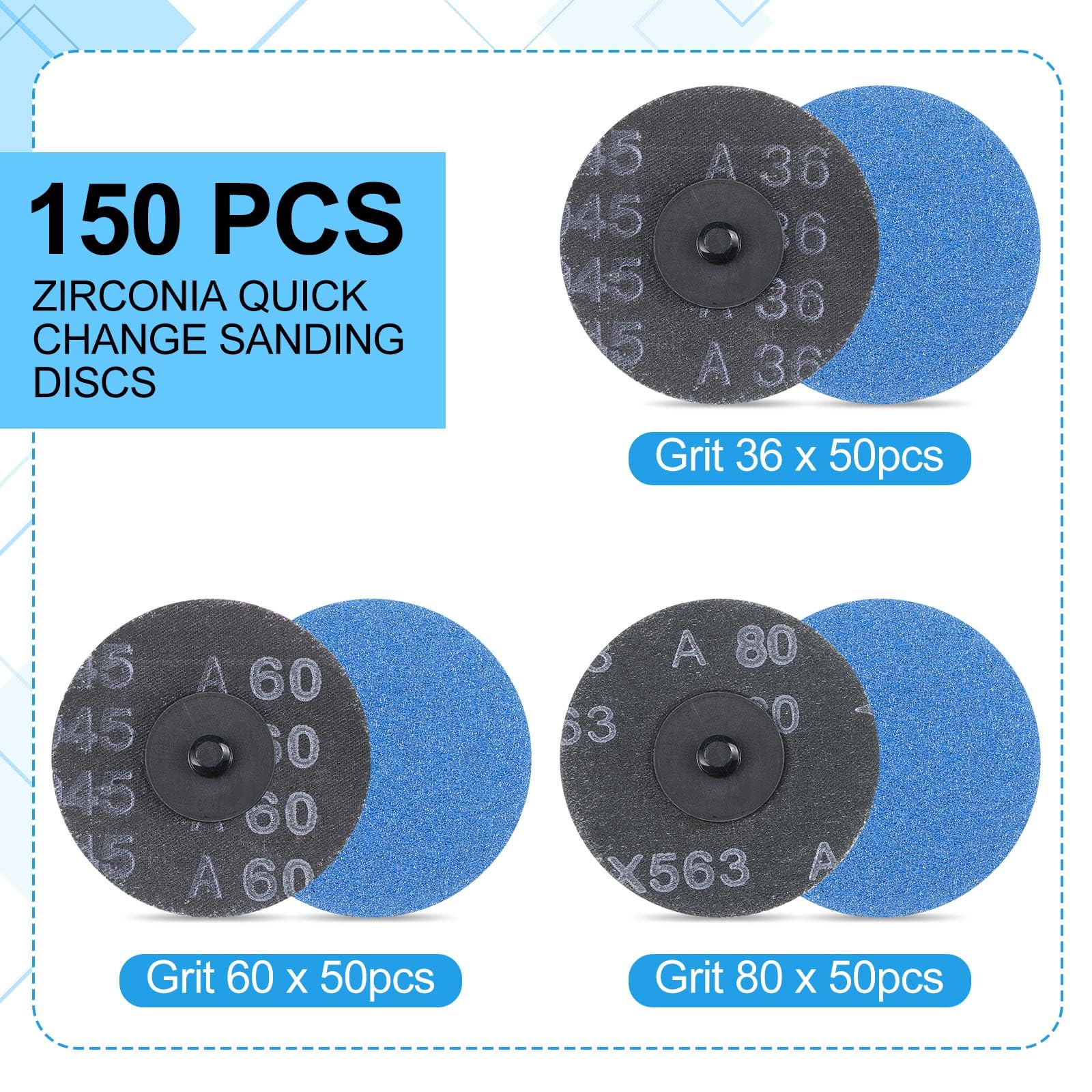 Landical 3-inch sanding disc 60 grit for smoothing aluminum surfaces
