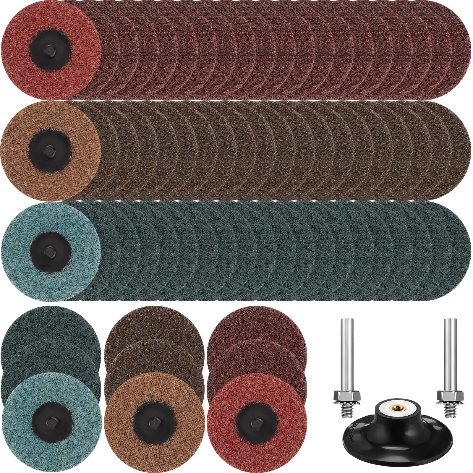 Landical 3-inch roll lock sanding disc pack with mixed grit for versatile finishing.