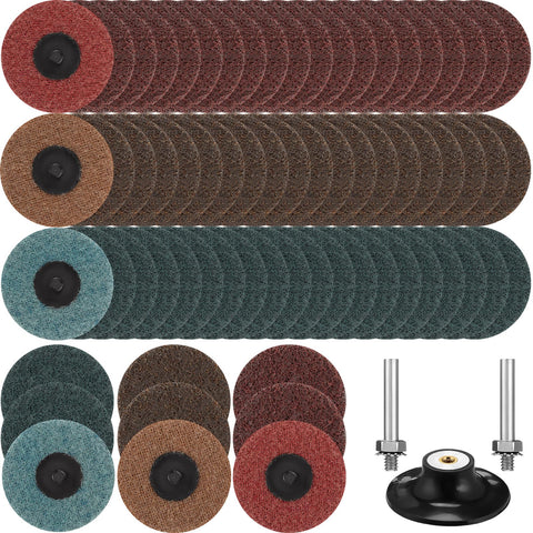 Landical 3-inch roll lock sanding disc pack with mixed grit for versatile finishing.