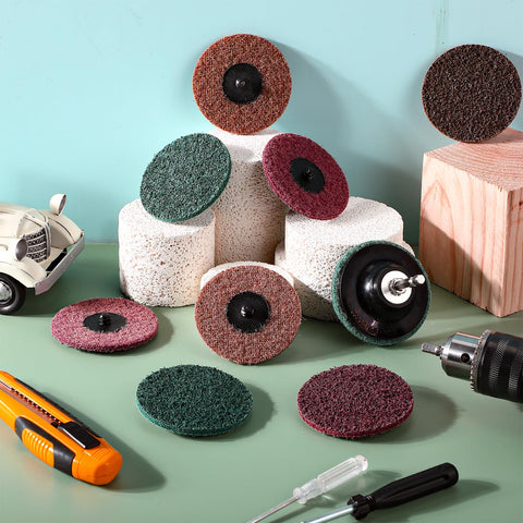 Landical surface-conditioning discs showing varied grit for efficient cleaning and deburring.