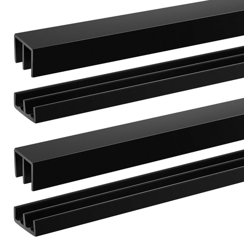 Landical upper track, 4ft black, enables smooth cabinet door sliding