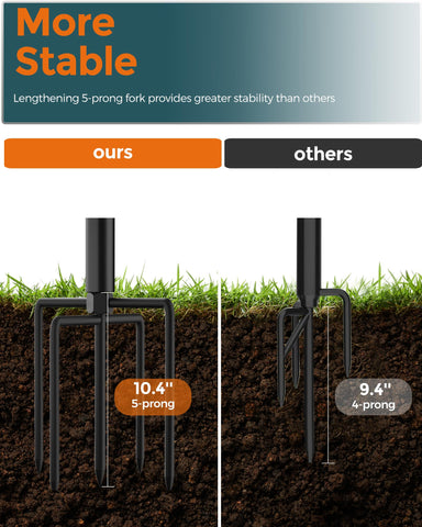 LAND·VOI five-claw-base-wind-stability provides sturdy ground anchoring for gardens and fences.
