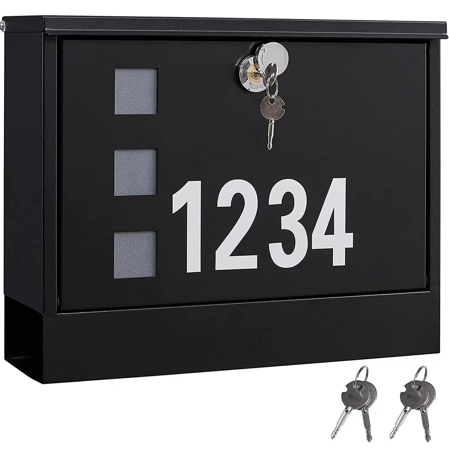 LAND·VOI locking mailbox wall-mounted for secure outdoor mail storage.