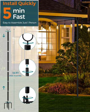 LAND·VOI no-drill fence setup ties attach securely to fences without drilling.