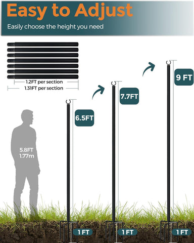 LAND·VOI seven-piece assembly design makes setup fast and tool-free.