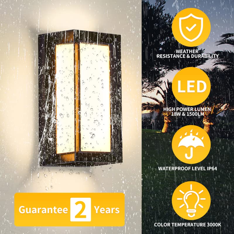 LANFU LED 18W wall sconce aluminum close-up emphasizes durable, corrosion-resistant body.
