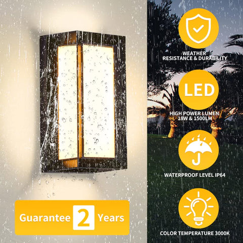 LANFU LED 18W wall sconce aluminum close-up emphasizes durable, corrosion-resistant body.