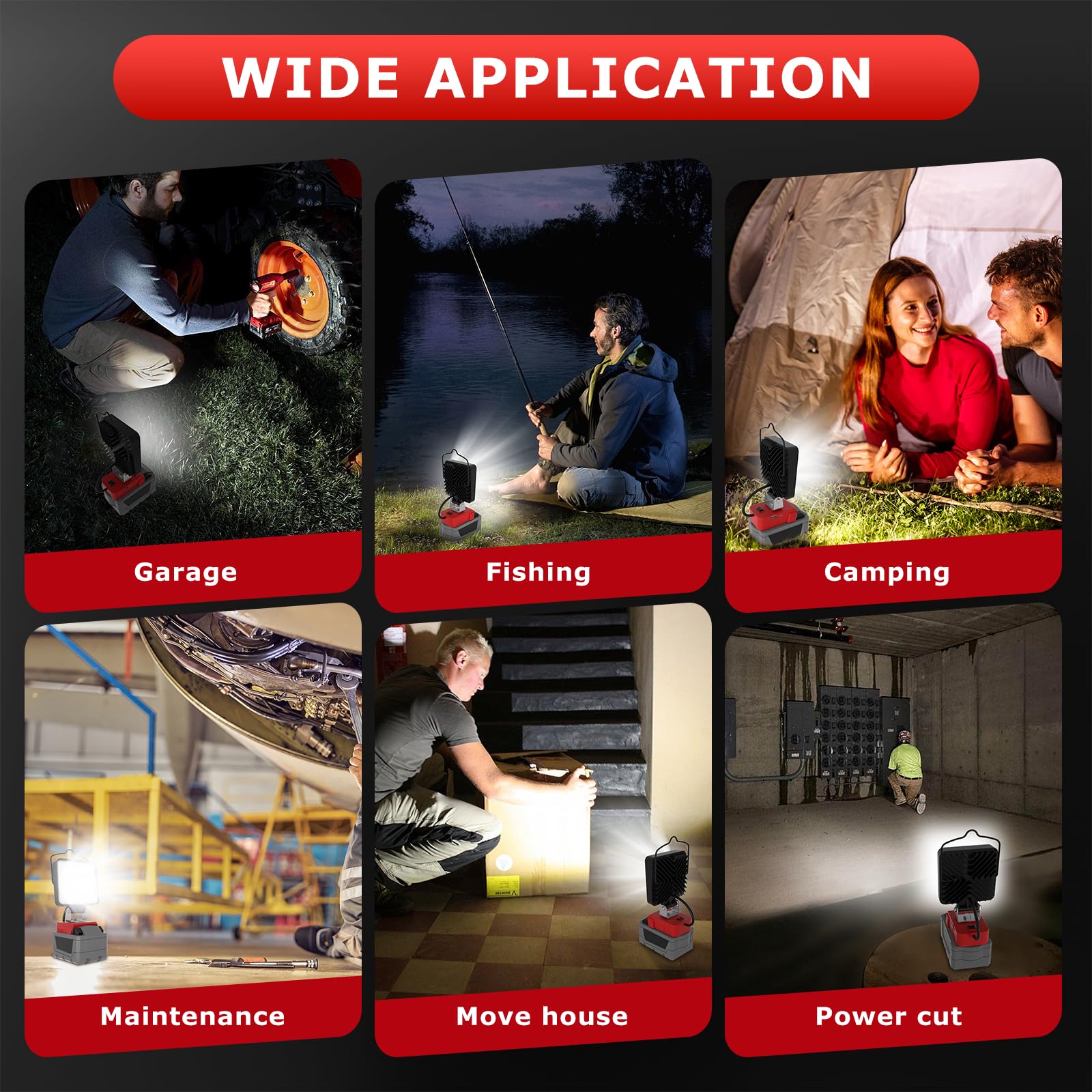 LANKA portable LED flood light designed for easy setup and hands-free work.