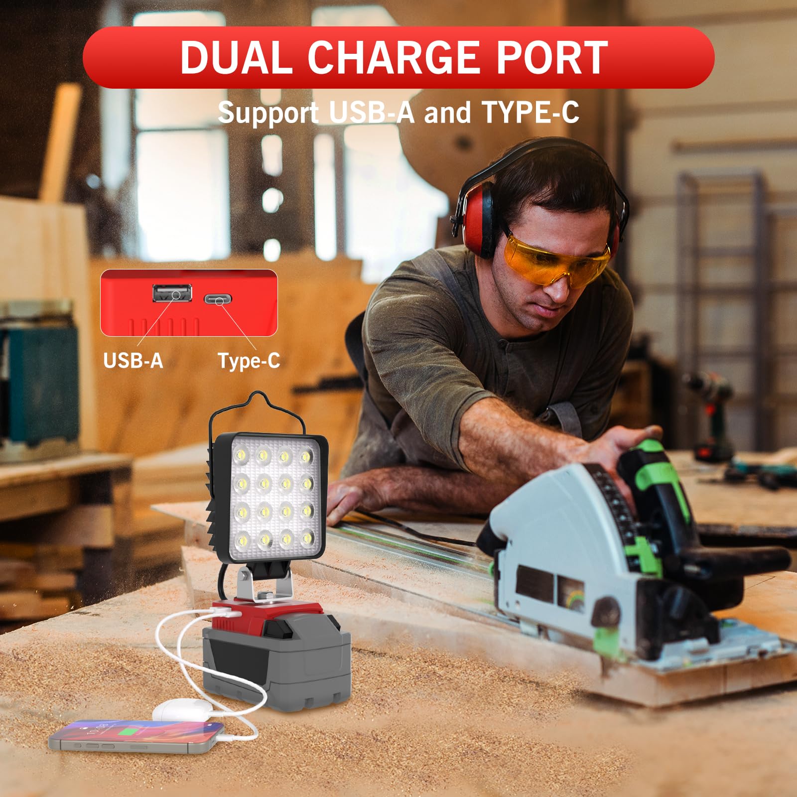 LANKA 96W LED work light rotating head enables multi-directional lighting on demand.