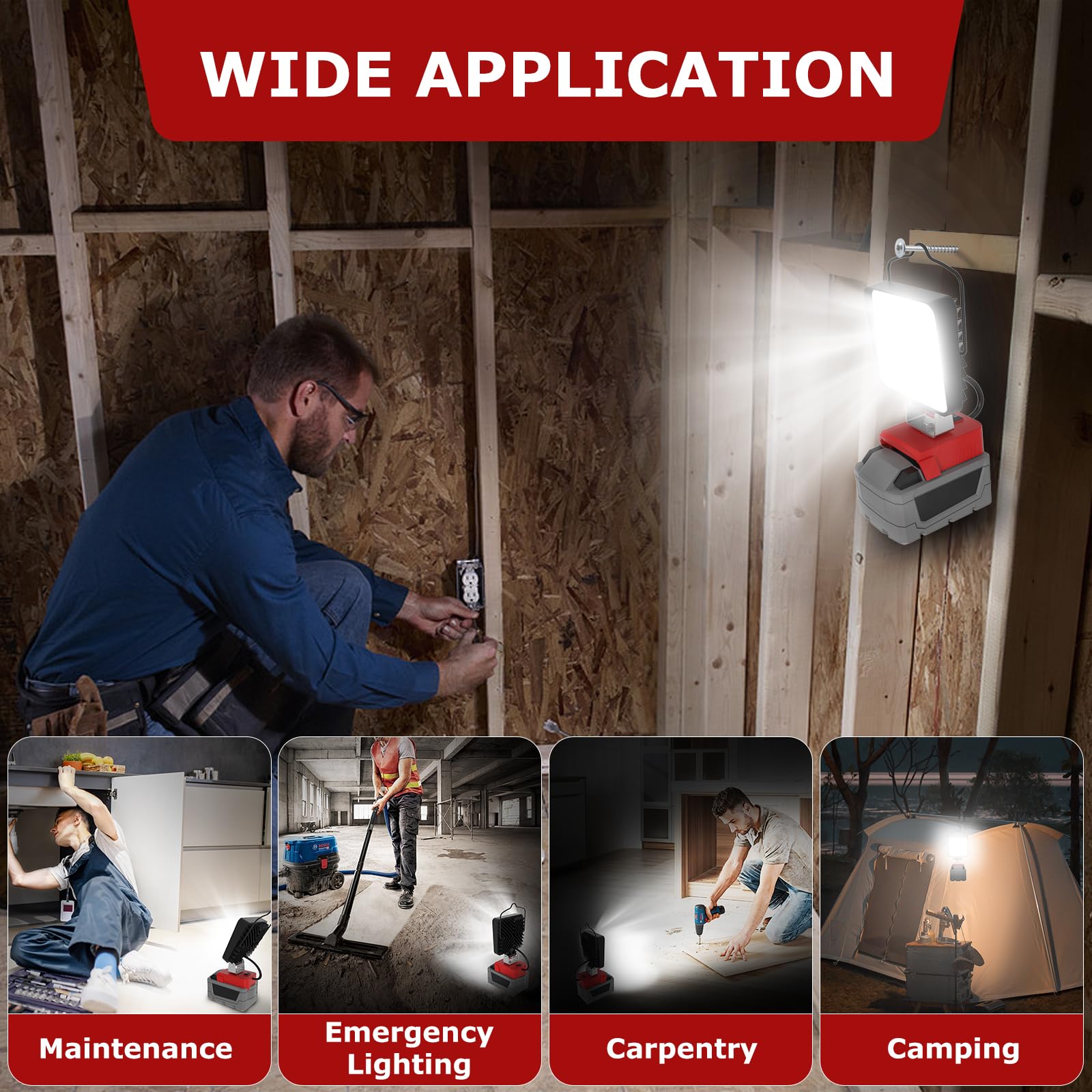LANKA M18 work light waterproof head withstands tough jobs.
