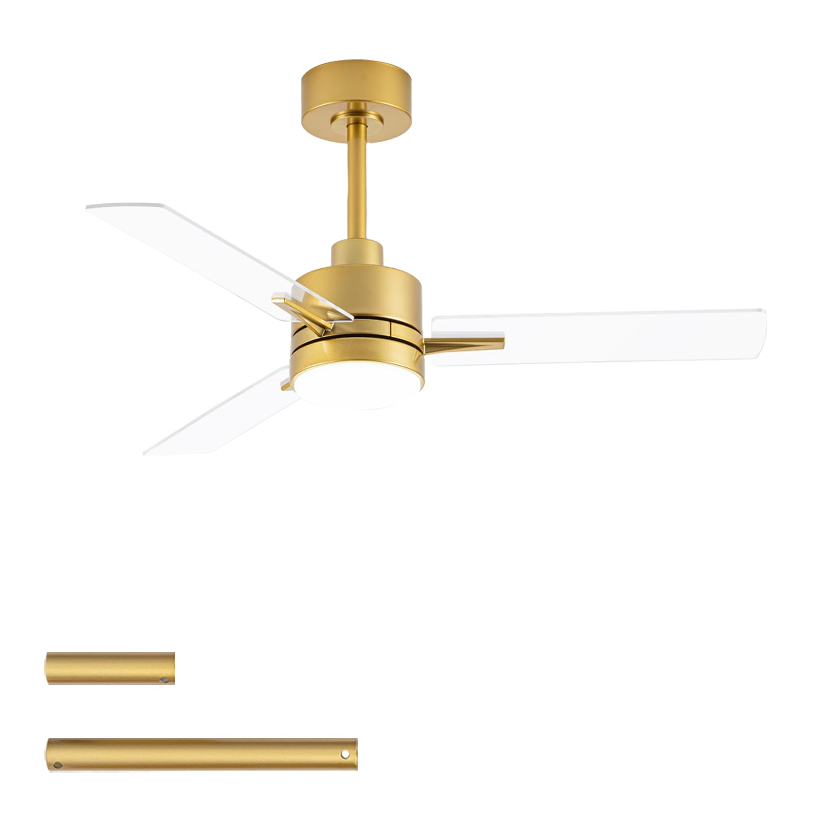 LANMEL 42-inch ceiling fan with remote and adjustable color temperature.