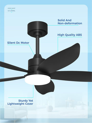 Five-blade design provides balanced airflow