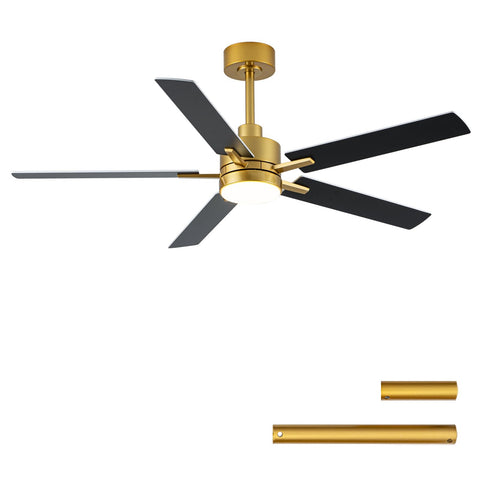 LANMEL 52-inch black and gold ceiling fan with remote for versatile indoor cooling