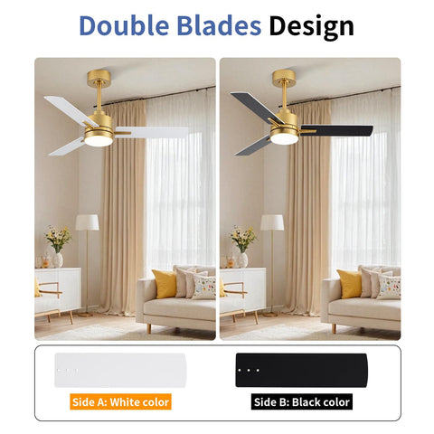 LANMEL gold finish ceiling fan adds elegant style to indoor spaces.