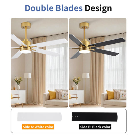 LANMEL gold finish ceiling fan enhances room style and airflow comfort