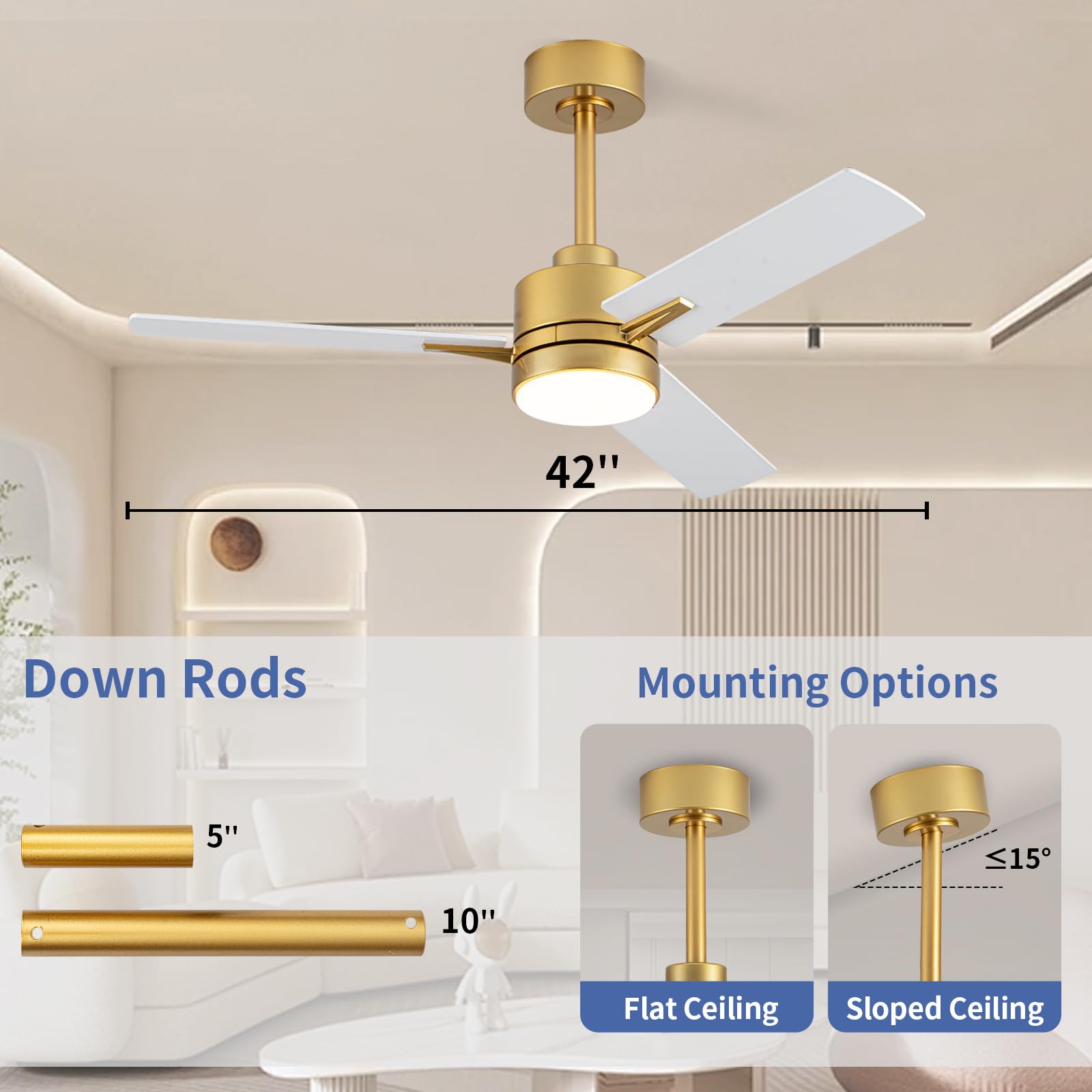 LANMEL indoor-outdoor friendly fan suited for covered porches.