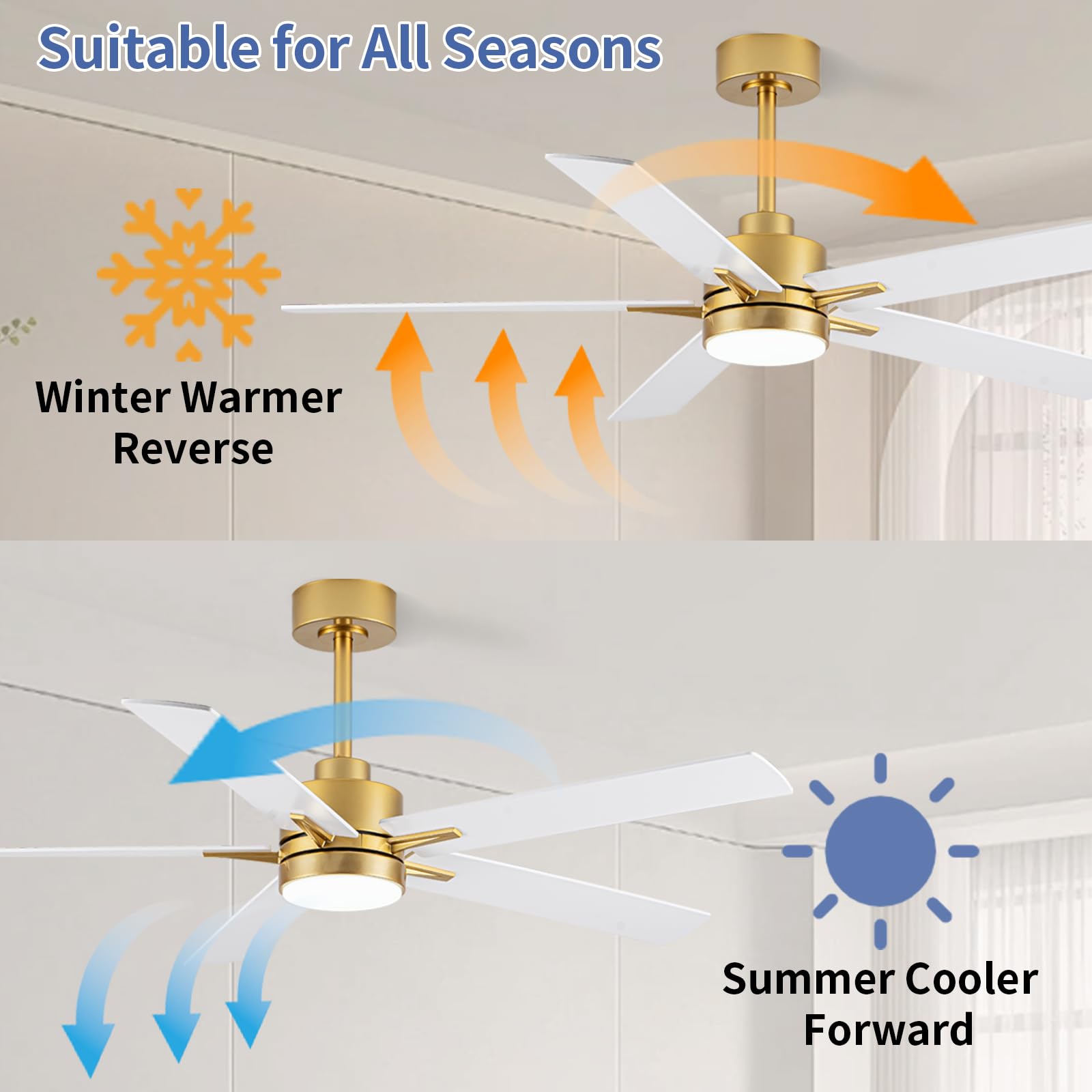 LANMEL 52-inch ceiling fan with six speeds for flexible cooling