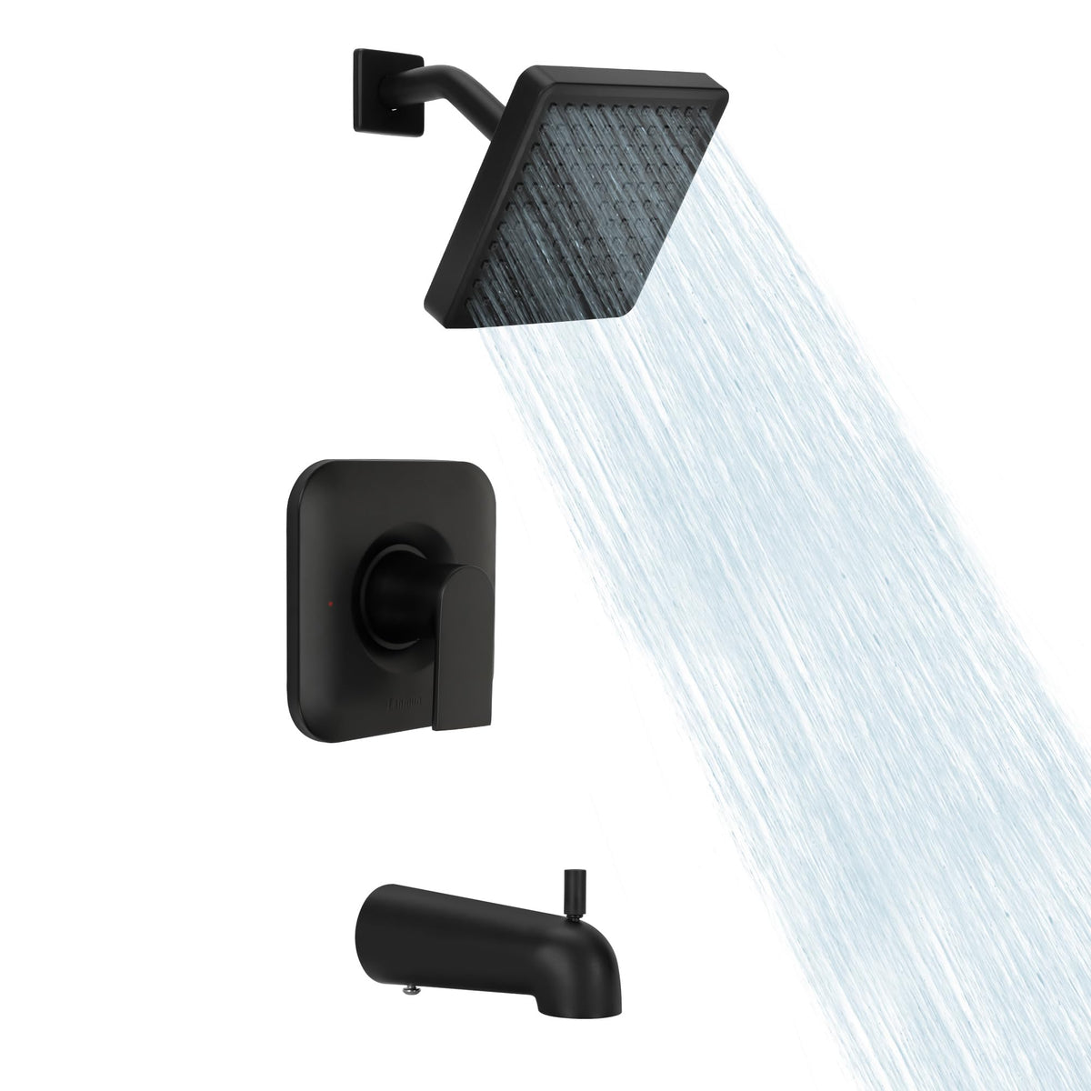 Lanmun Genta matte black shower trim panel enhances modern bathroom style with a durable finish.