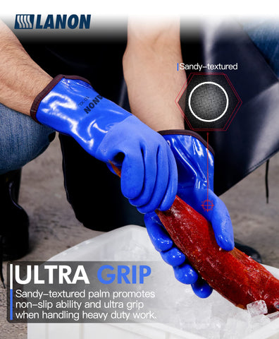 LANON non-slip textured palm enhances grip on wet surfaces