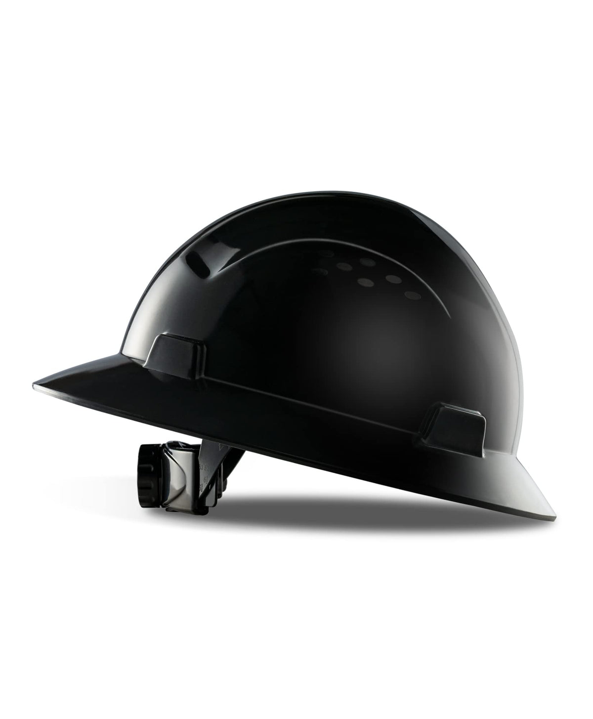 LANON Protection black full brim hard hat front view for secure head protection on site