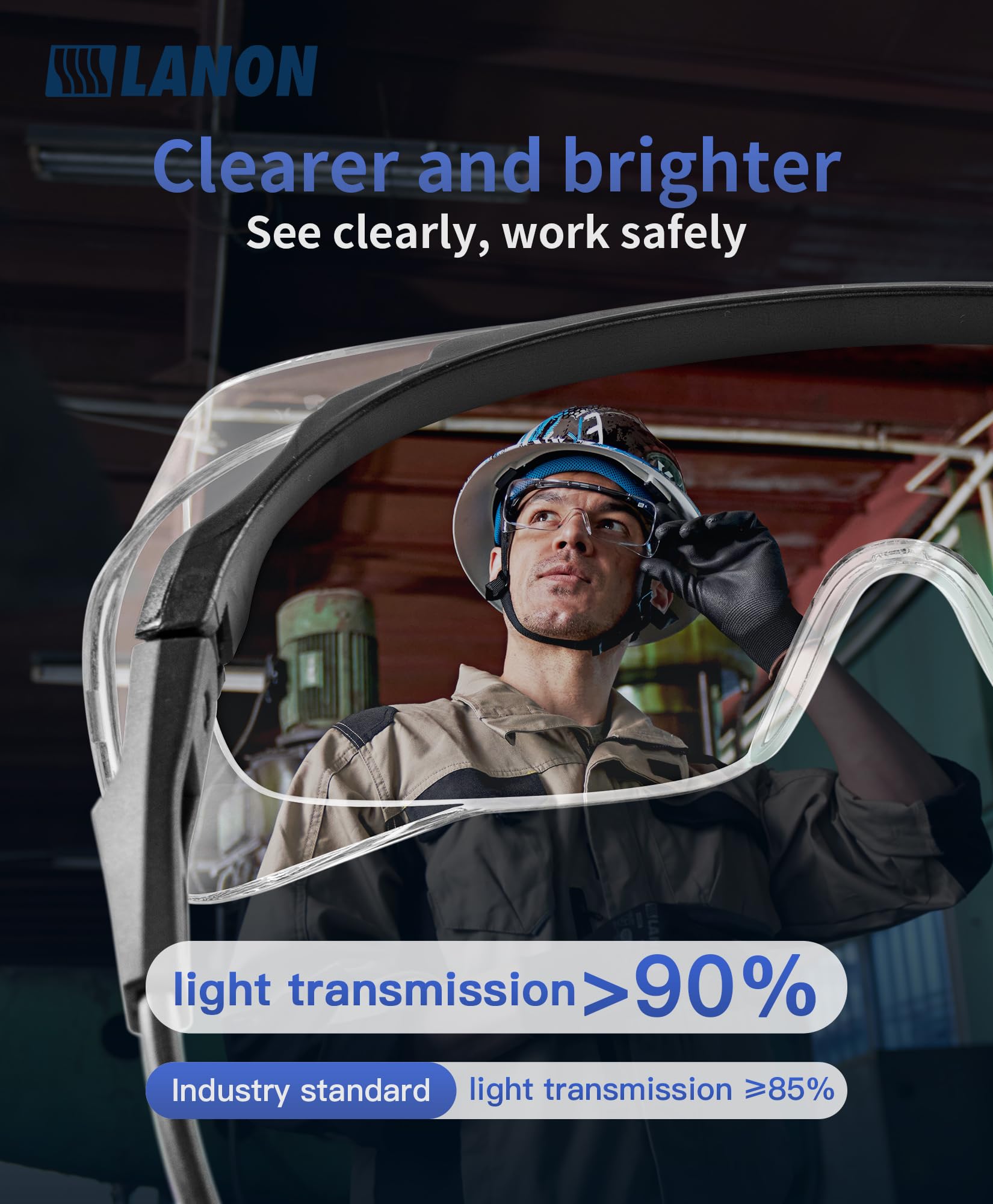 LANON Protection safety glasses adjustable legs for a secure fit during tasks