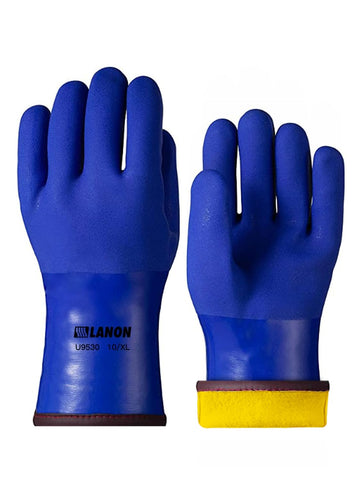 LANON PVC coated gloves palm grip for wet and oily handling