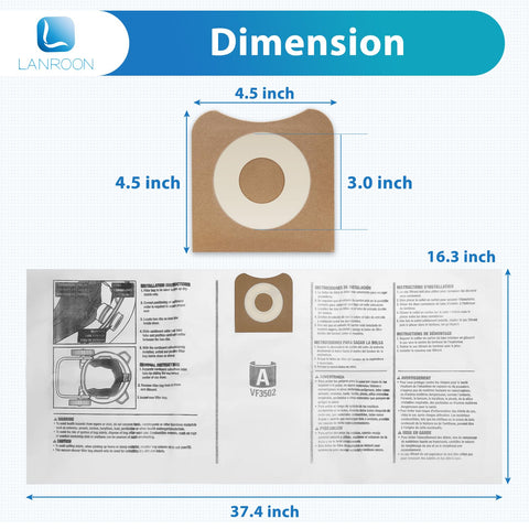 LANROON VF3502 bag material close-up for durable debris capture.