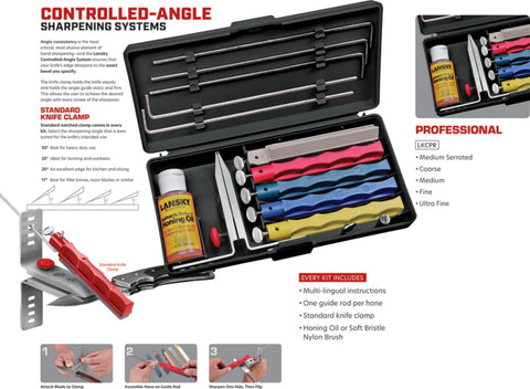 Lansky storage case keeps all sharpening components neatly organized.