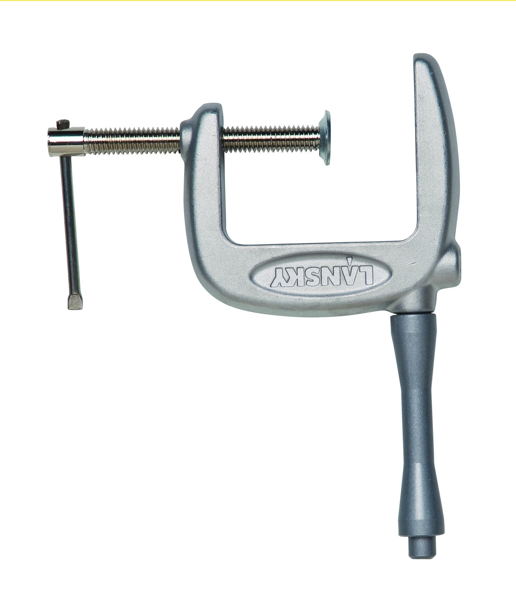 Lansky Super C Clamp on a workbench enables versatile projects with steady positioning