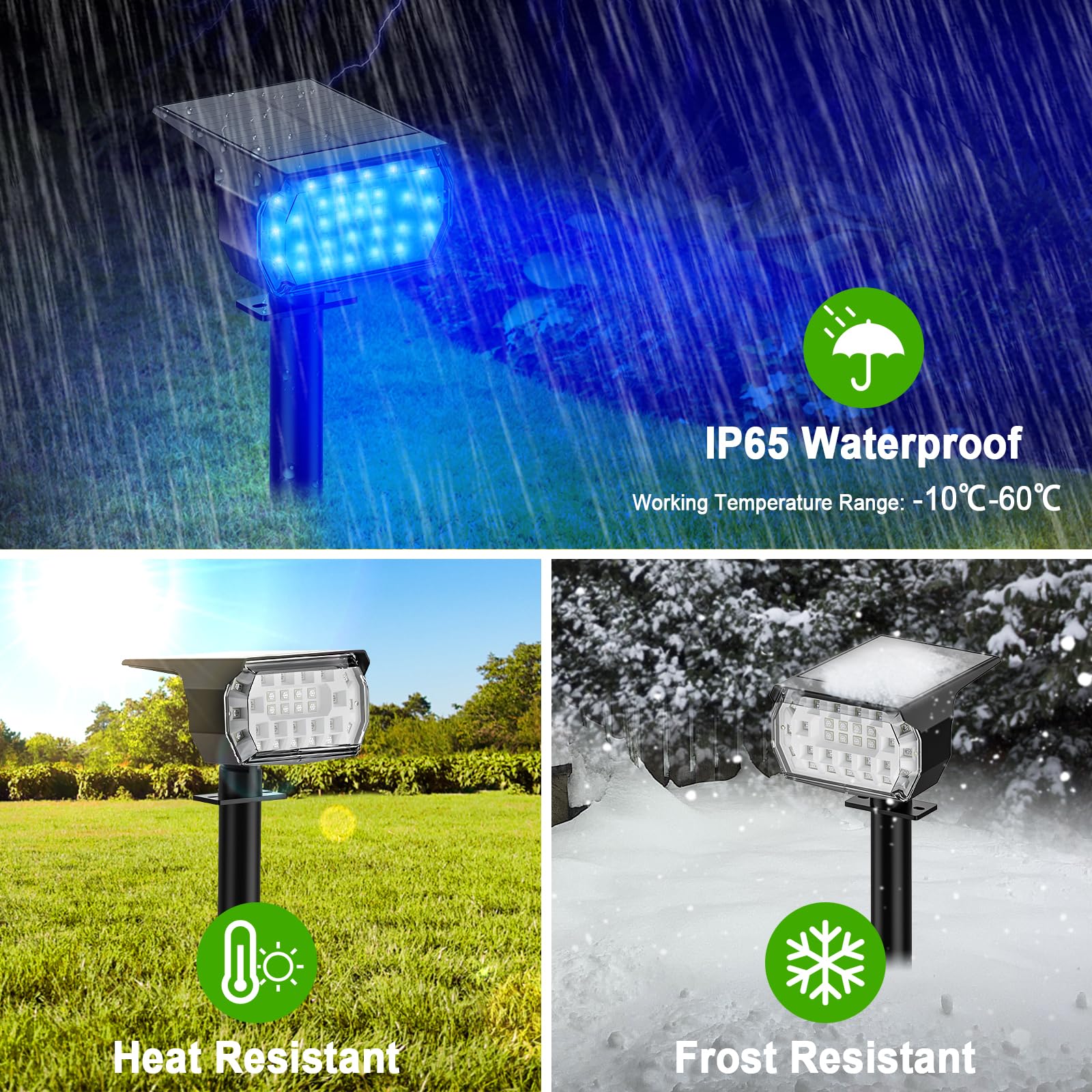 LANSOW garden pathway illuminated by color-changing LEDs