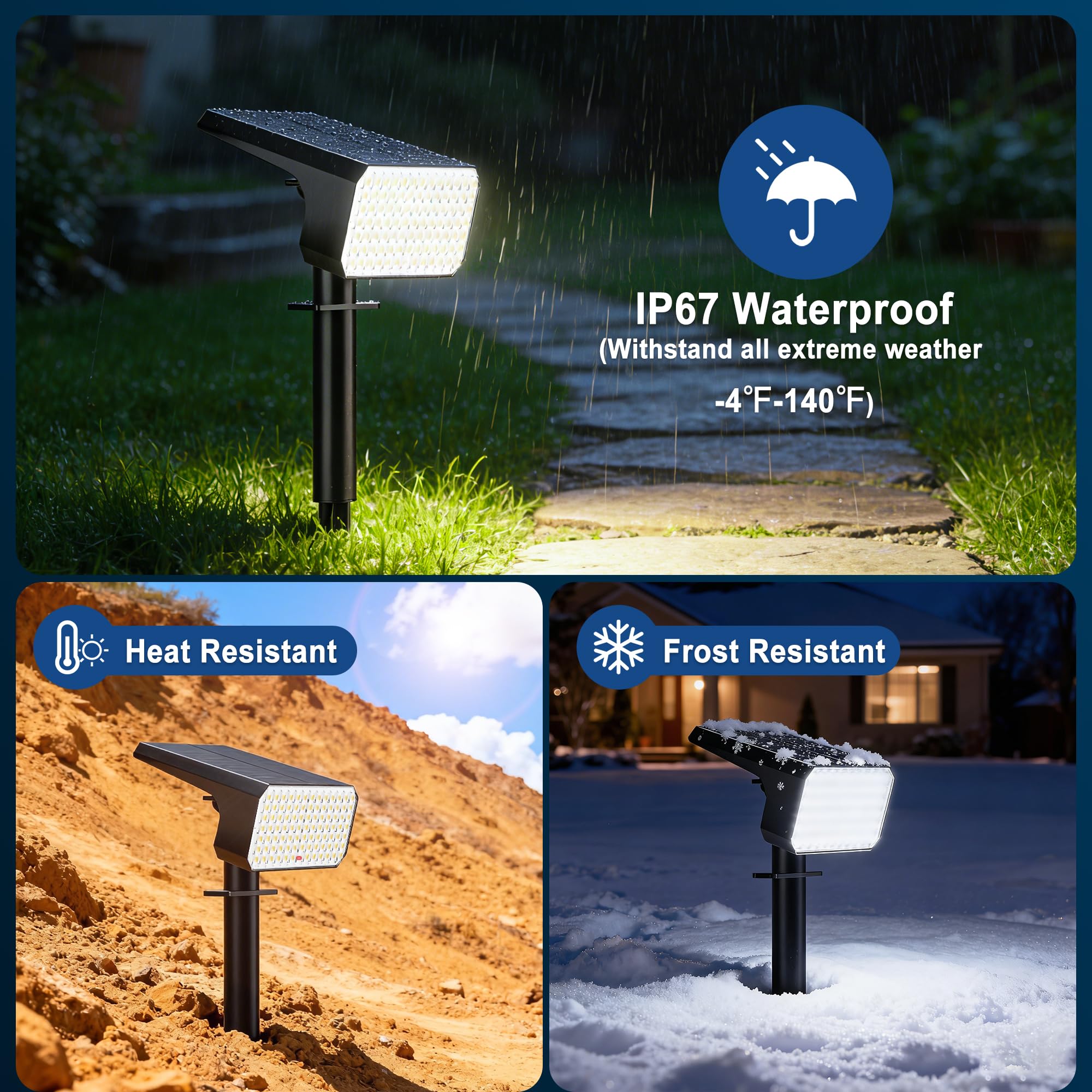 LANSOW ip67 outdoor light highlights durable, weatherproof performance in rain or snow.