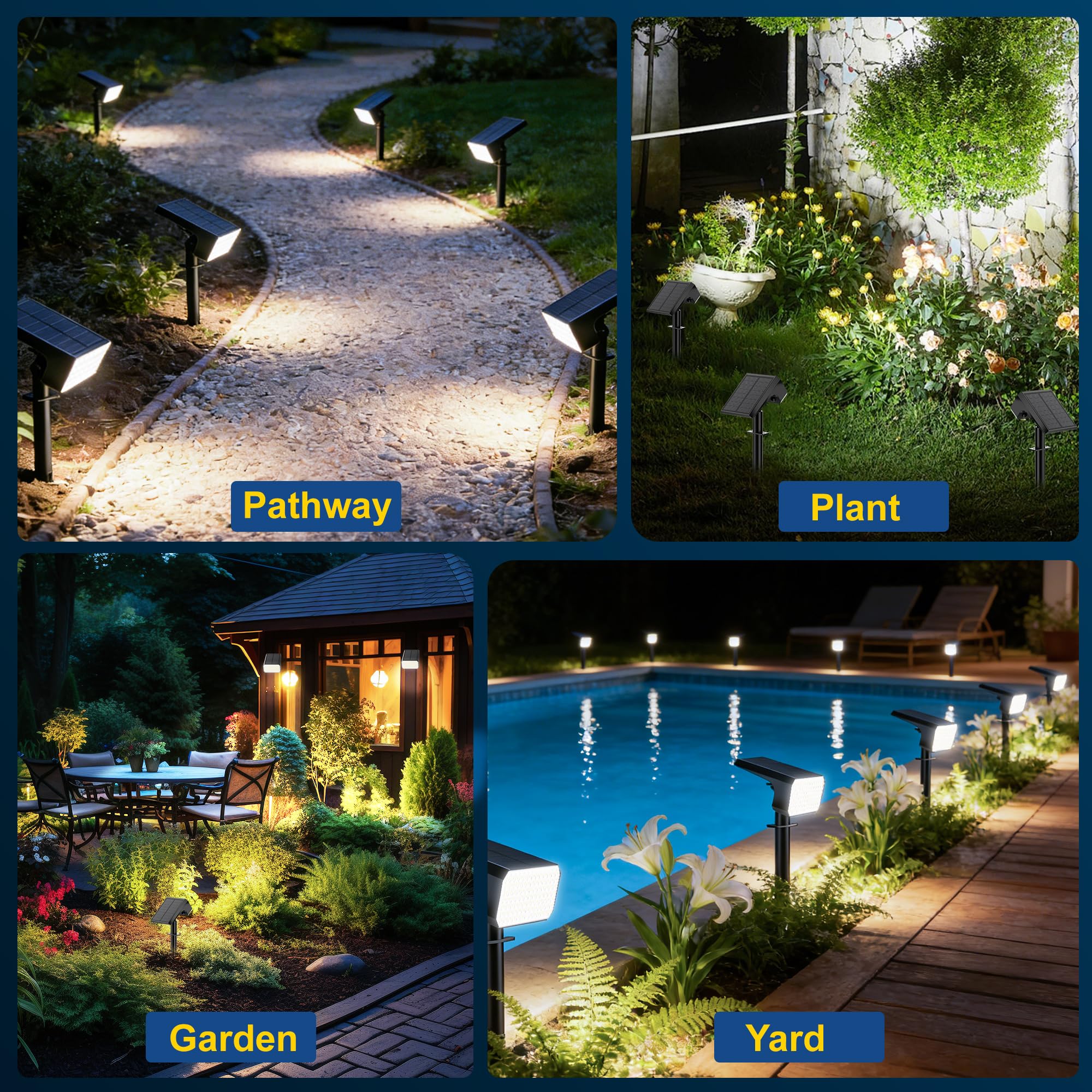 LANSOW solar landscape light wall mount demonstrates versatile mounting on fences and walls.