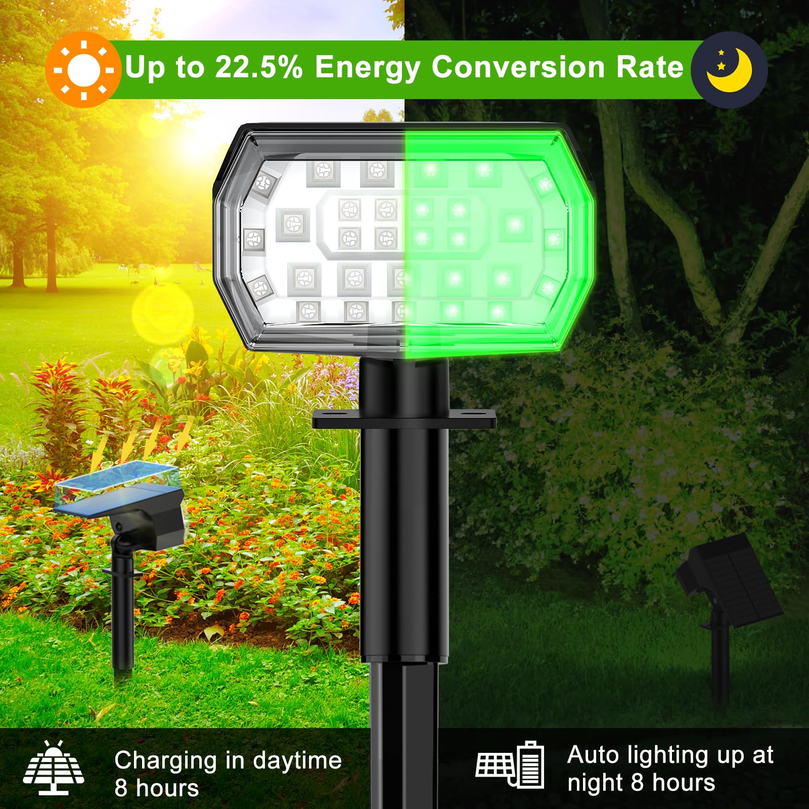 LANSOW light installation options: stake in ground or wall mount