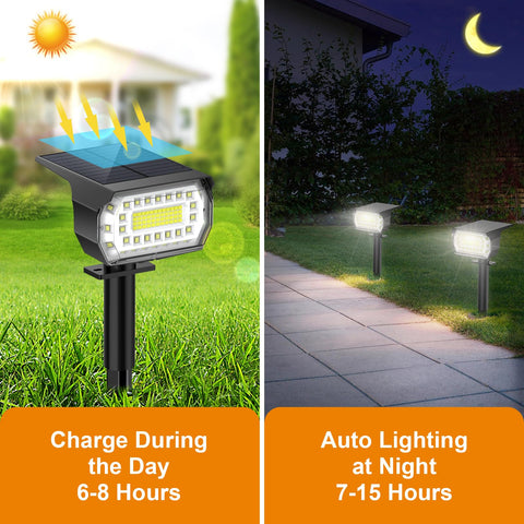 LANSOW spotlight by yard and deck brightens outdoor entertaining areas at night.