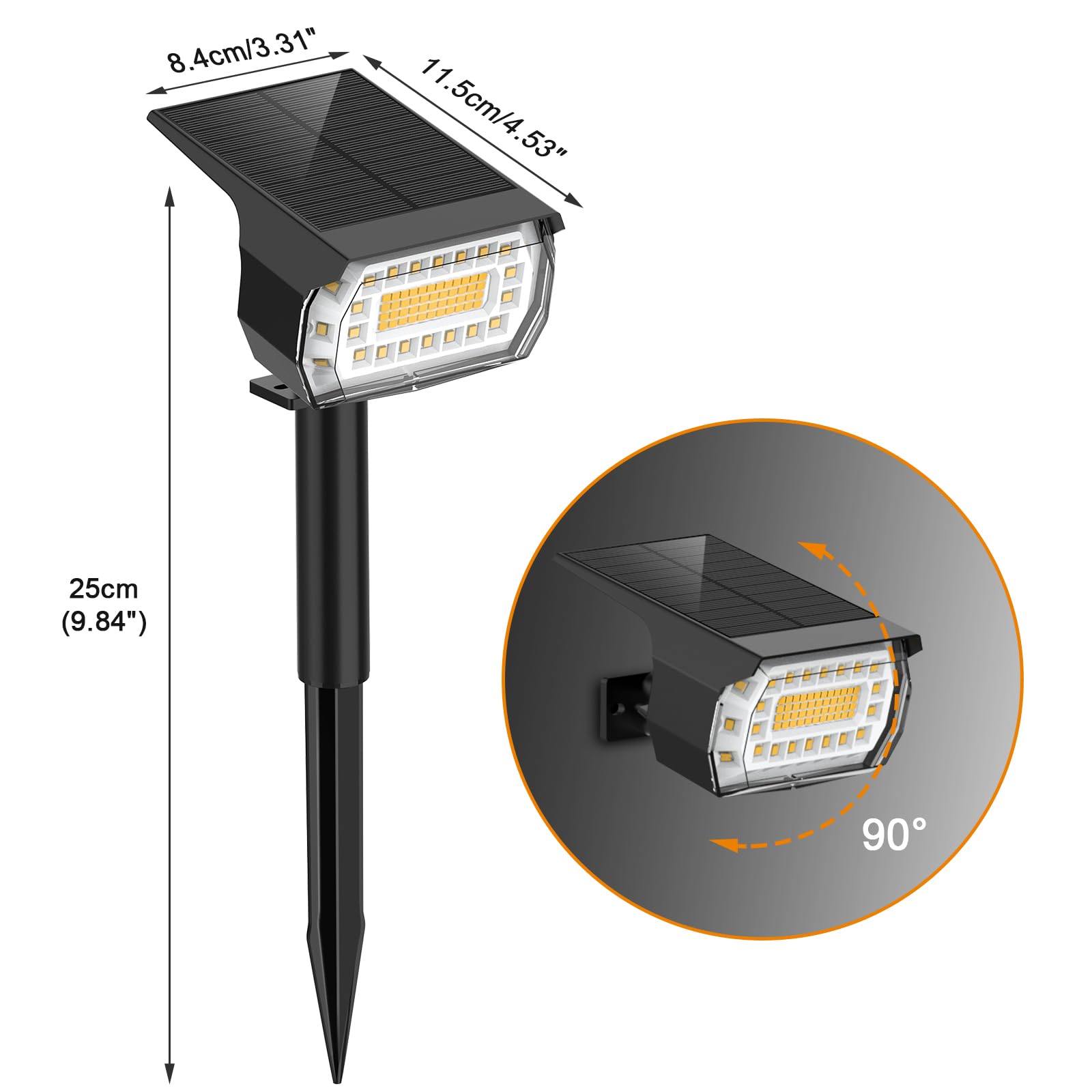 LANSOW 2-in-1 design lights driveways and borders.
