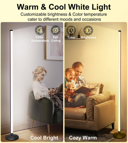 LanSuper Corner Floor Lamp provides warm and cool white light for reading