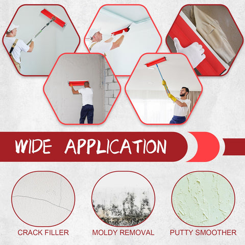 Lanties tool compatible with longer handle for overhead projects.