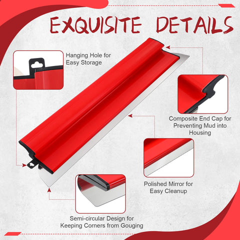 Lanties ergonomic handle provides comfortable, controlled drywall application.