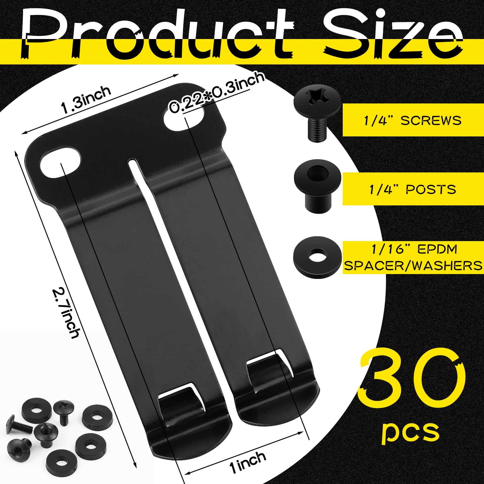 Lanties holster clip with secure retention for belts up to 1.5 inches