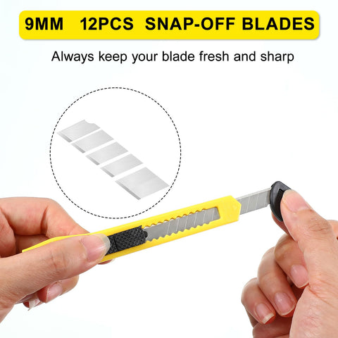 Lanties 9mm wide blade cutter cutting cardboard and tape with ease.