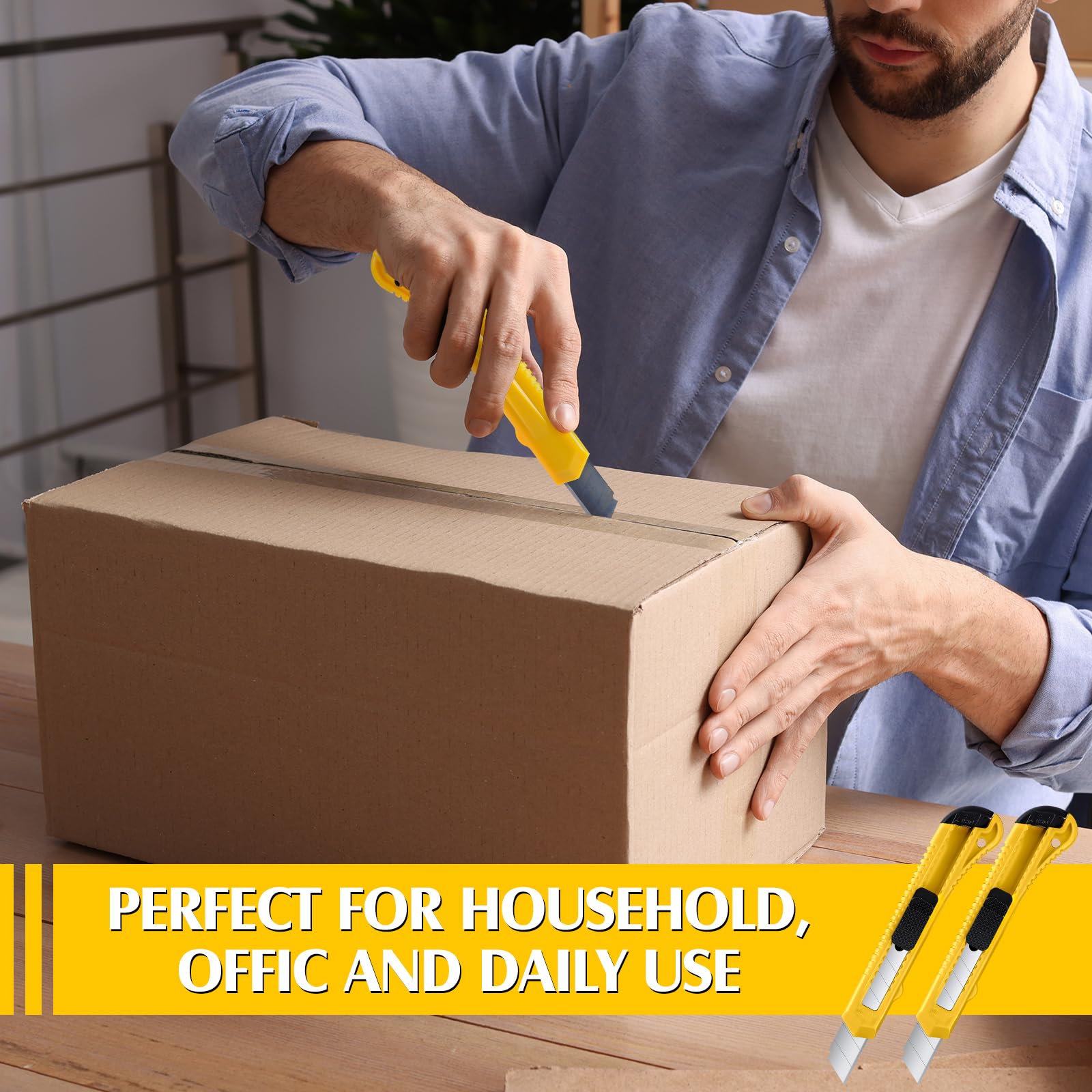 Lanties retractable design protects fingers during opening and cutting tasks.