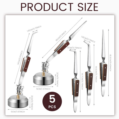 Lanties third hand tweezers with base 360° rotation aiding hands-free soldering.